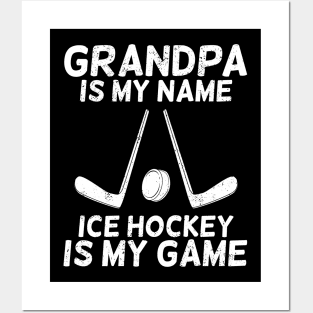 Ice Hockey Grandpa Grandfather Gift Posters and Art